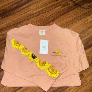Simply Southern Kids Sunflower Peach Long Sleeve Tee